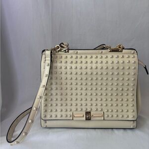 Cream Studded Crossbody Shoulder Bag